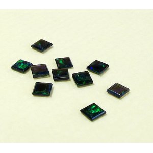 画像: 四角形（平面型）オパール（3mm）グリーン